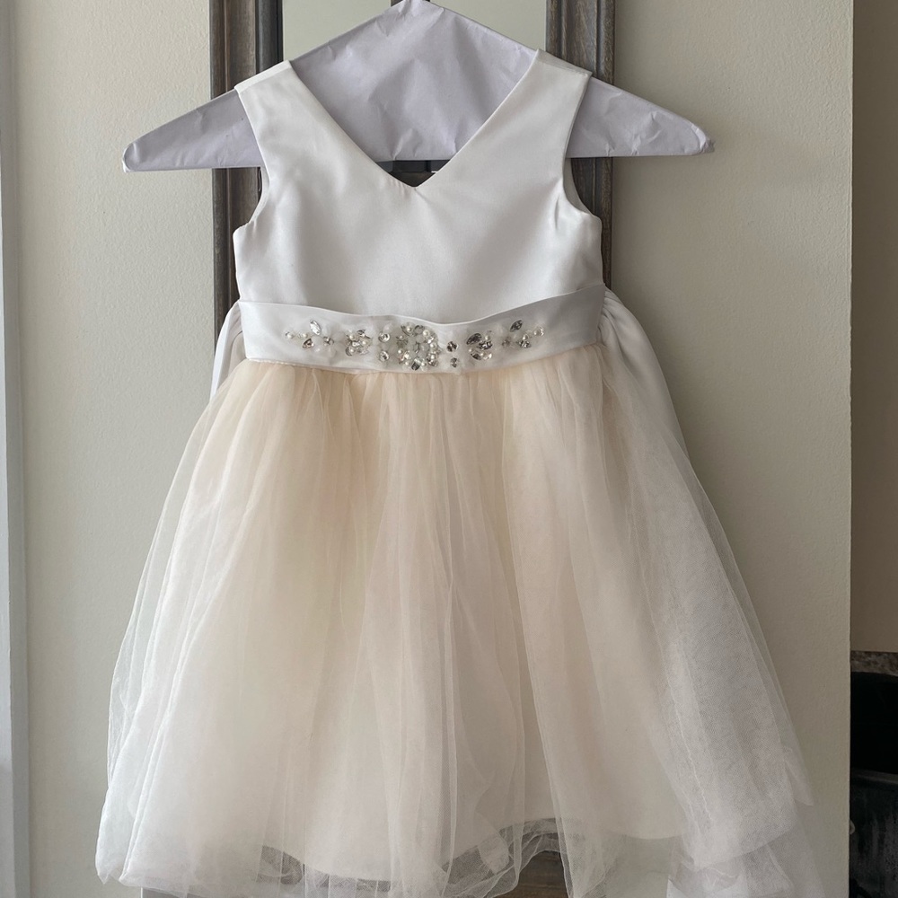 Toddler Girl Formal Dress/Flower Girl Satin Beaded
